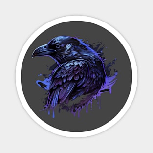 Raven Graphic Goth Black Crow Magnet